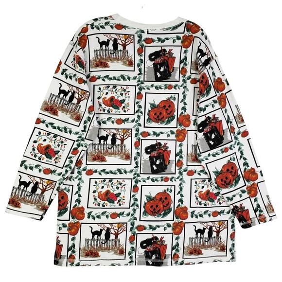 Vintage 90s Jason Maxwell Womens Sweatshirt Top Size Medium Halloween Patchwork - Picture 3 of 10